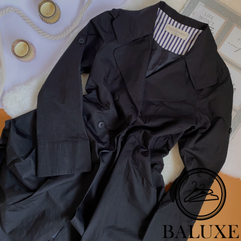 Black trench coat ???? à double boutonnage, long mode coréenne pour femmes ????