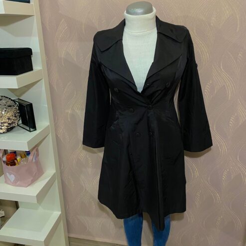 Black trench coat ???? à double boutonnage, long mode coréenne pour femmes ????