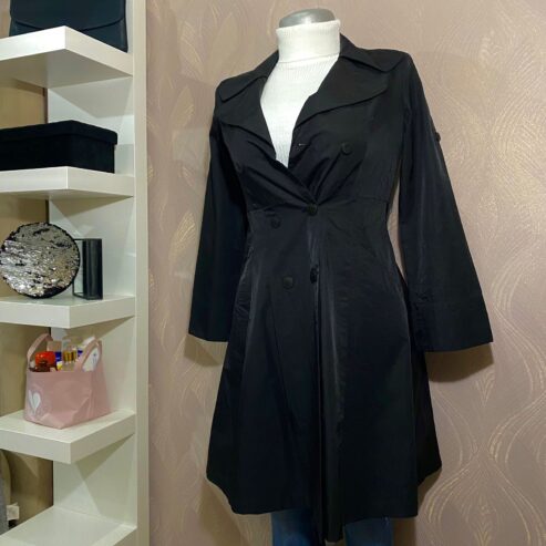 Black trench coat ???? à double boutonnage, long mode coréenne pour femmes ????